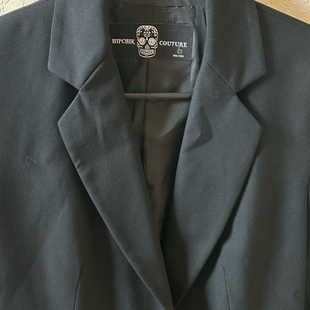 Hipchik Couture Women’s Black Blazer Single Button Glitter Back Detail Size 6 - Picture 5 of 10